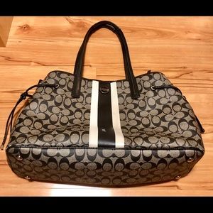 Coach PVC signature drawstring carryall bag